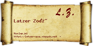 Latzer Zoé névjegykártya